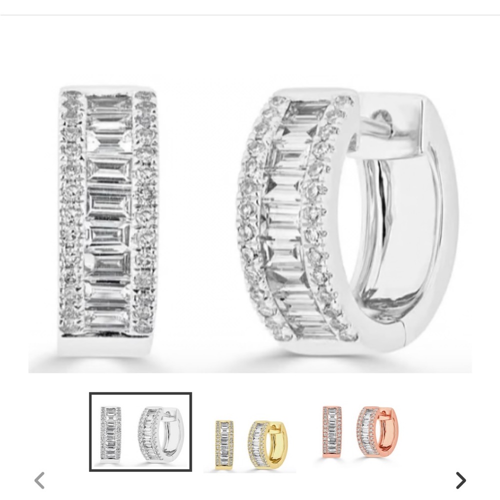 White Gold Diamond Huggies